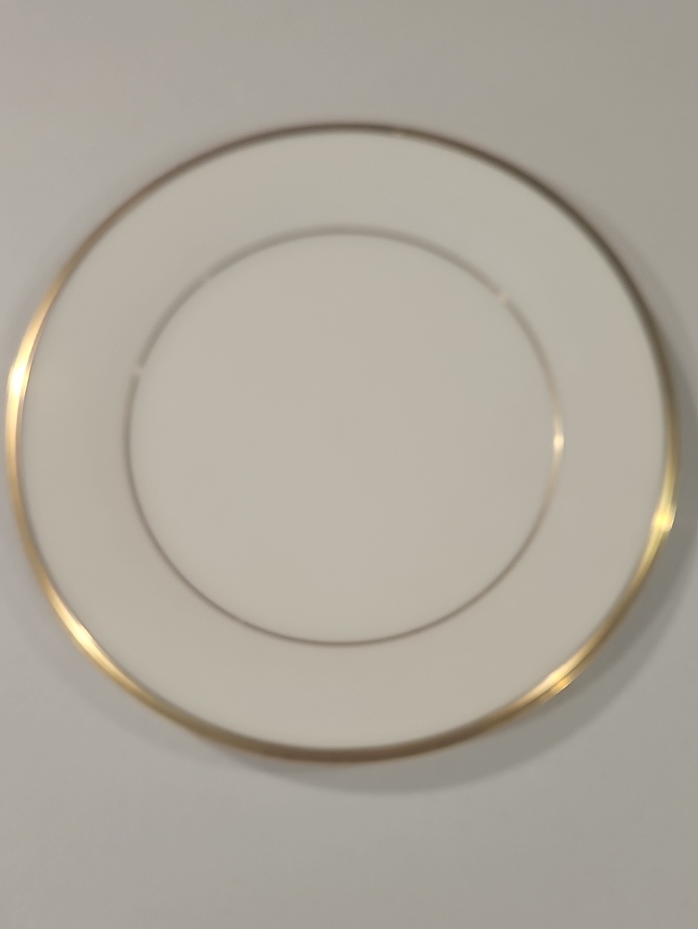 Lenox White Porcelain Plate with Gold Band